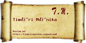 Timári Mónika névjegykártya